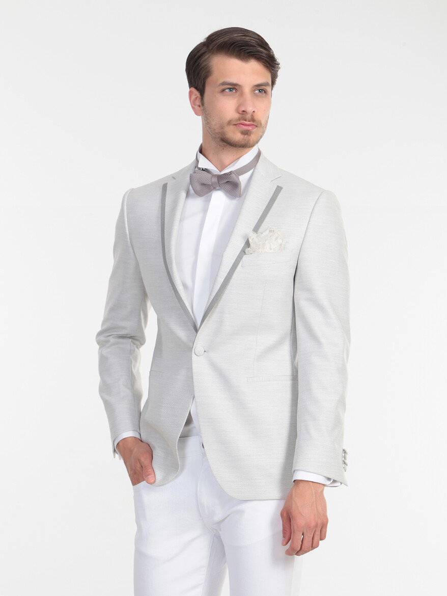 Grey Slim Fit Jacket - 3