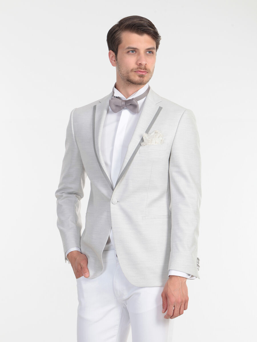 Grey Slim Fit Jacket - 3