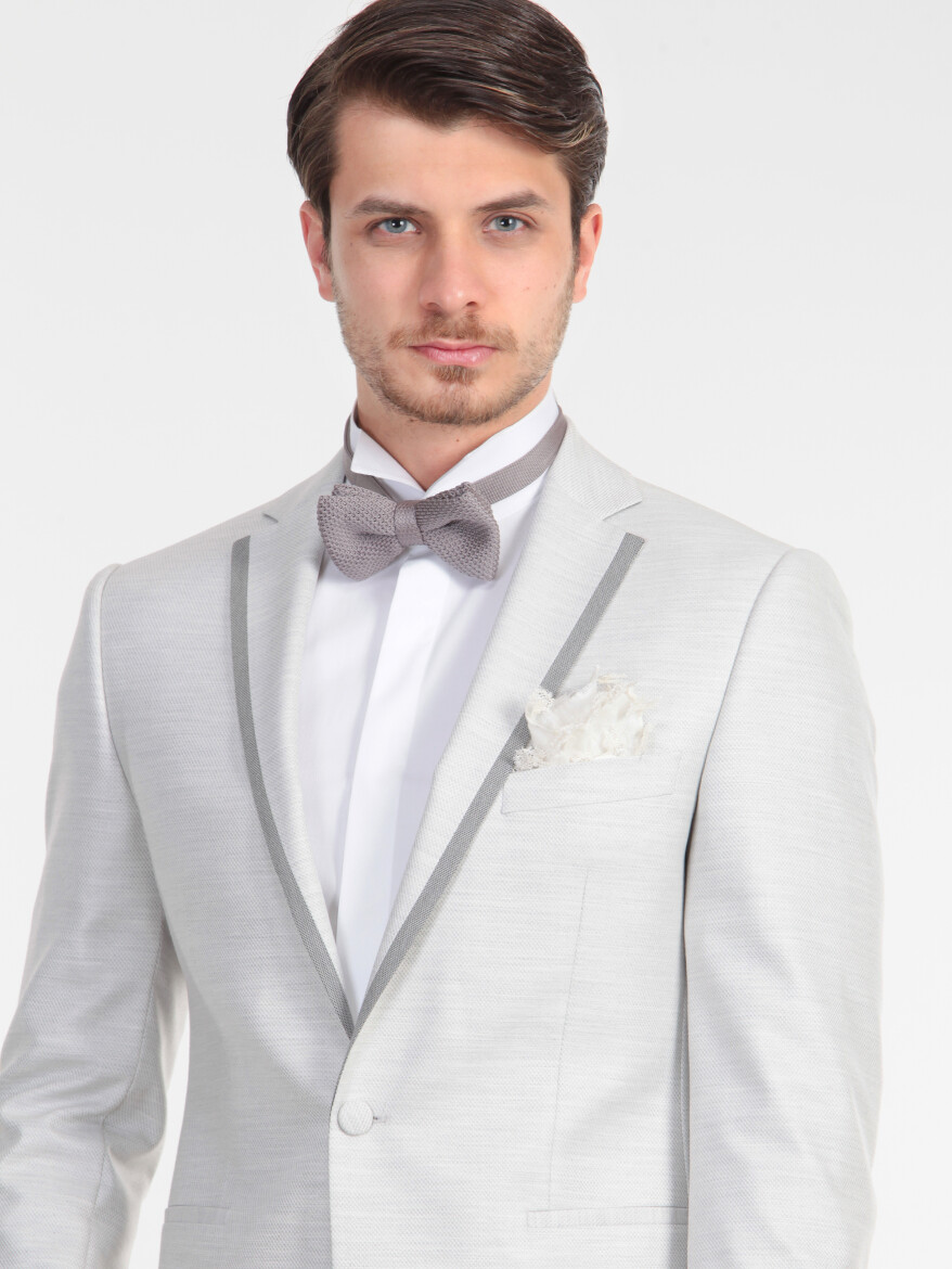 Grey Slim Fit Jacket - 5