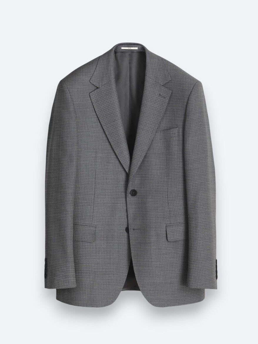 Grey Striped Modern Fit 100% Wool Suit - 2