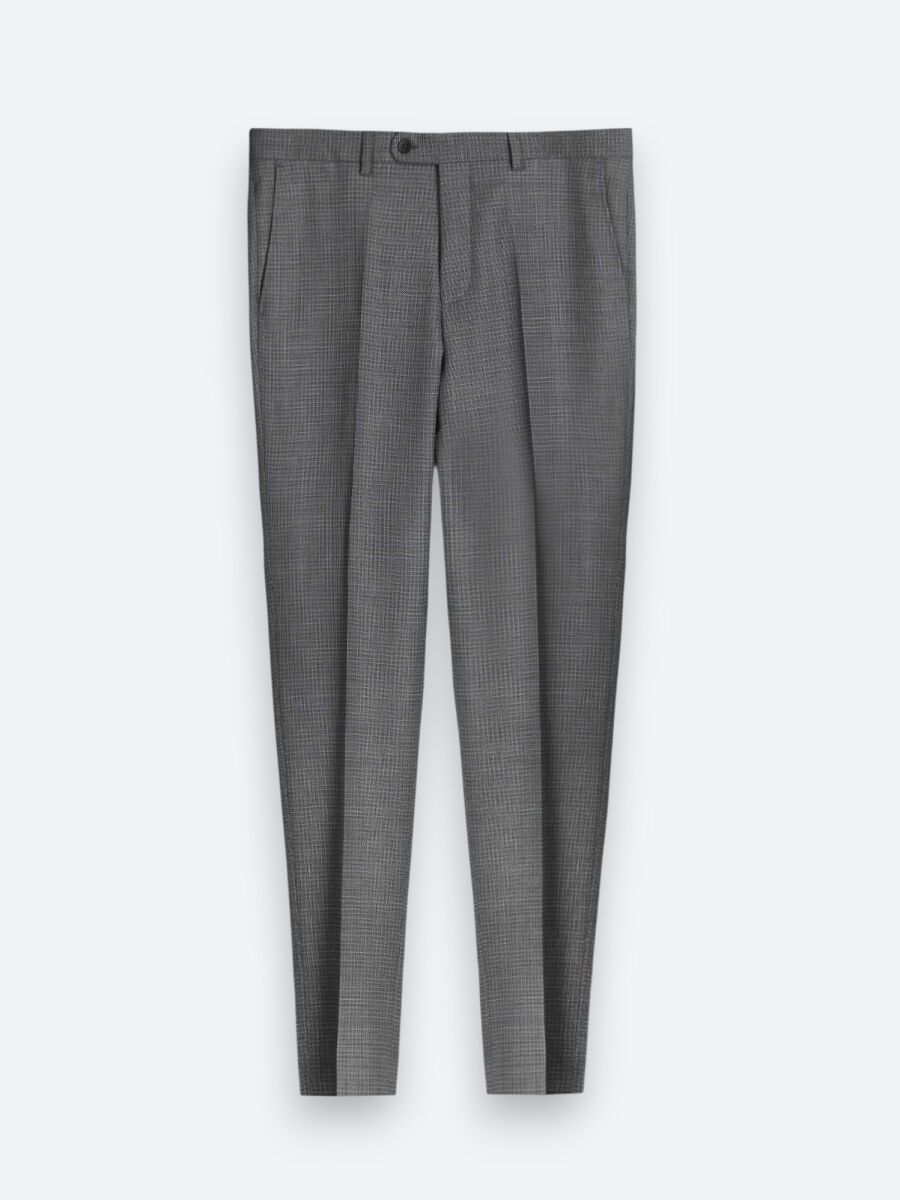 Grey Striped Modern Fit 100% Wool Suit - 7