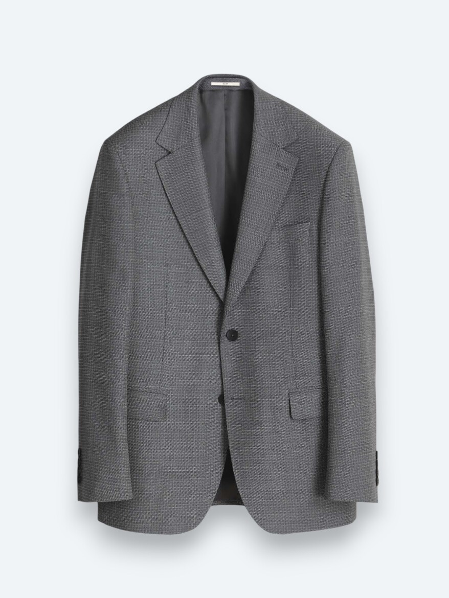 Grey Striped Modern Fit 100% Wool Suit - 6