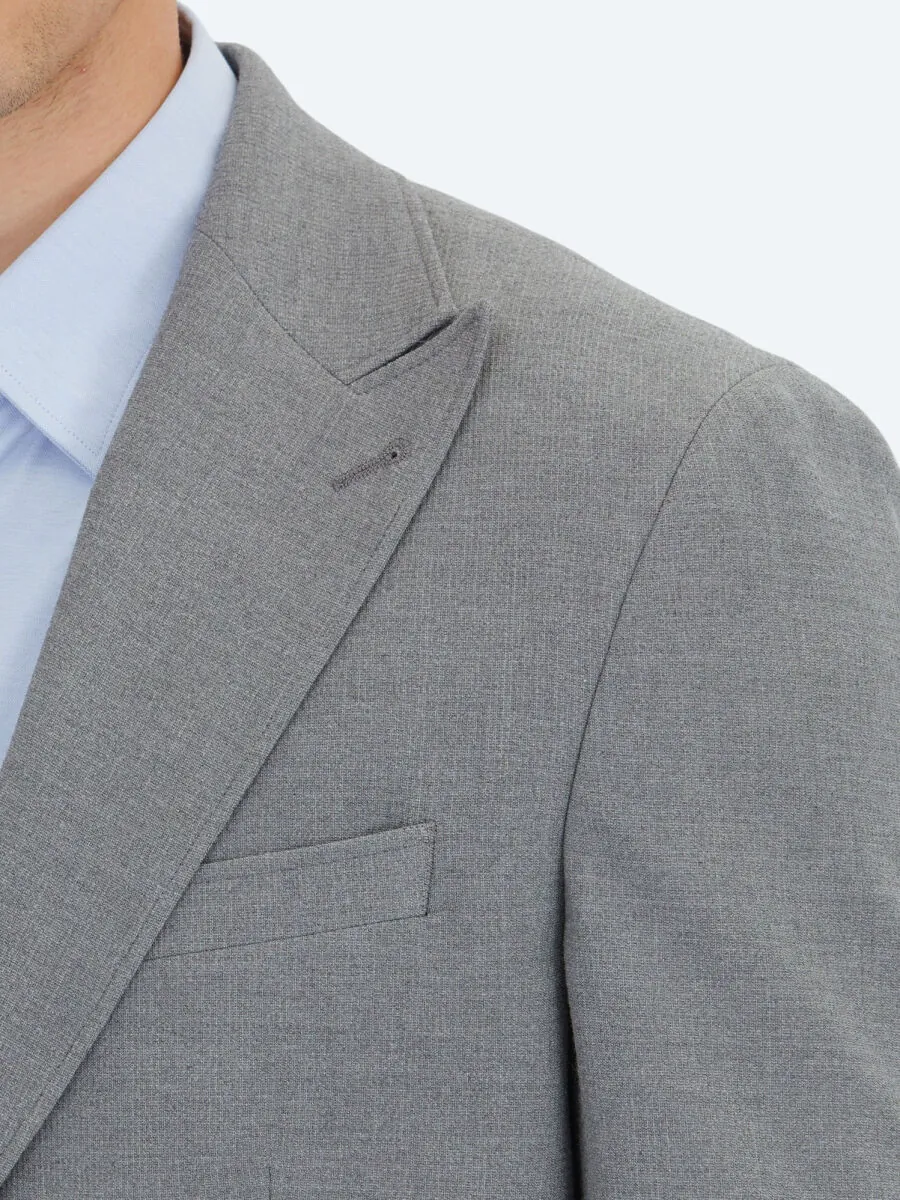 Grey Striped Modern Fit Suit - 5