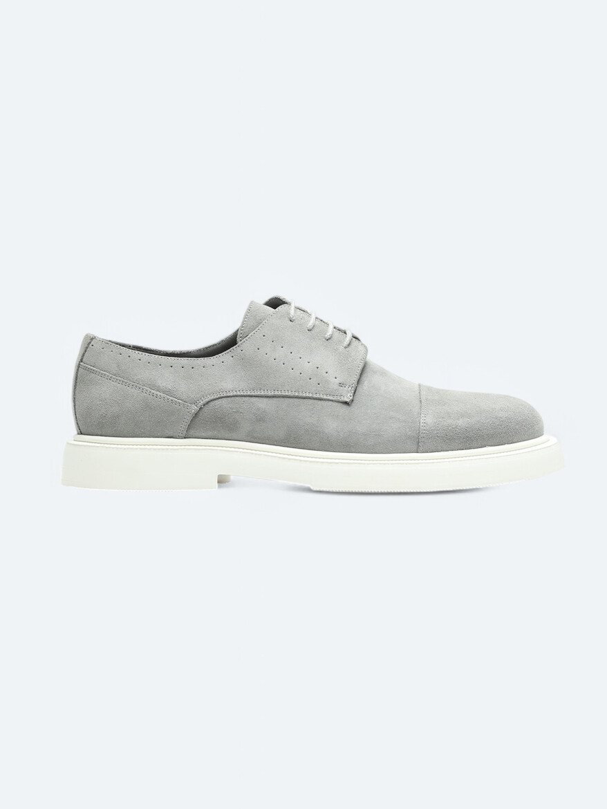 Grey Suede Smart Casual Shoes - KİP