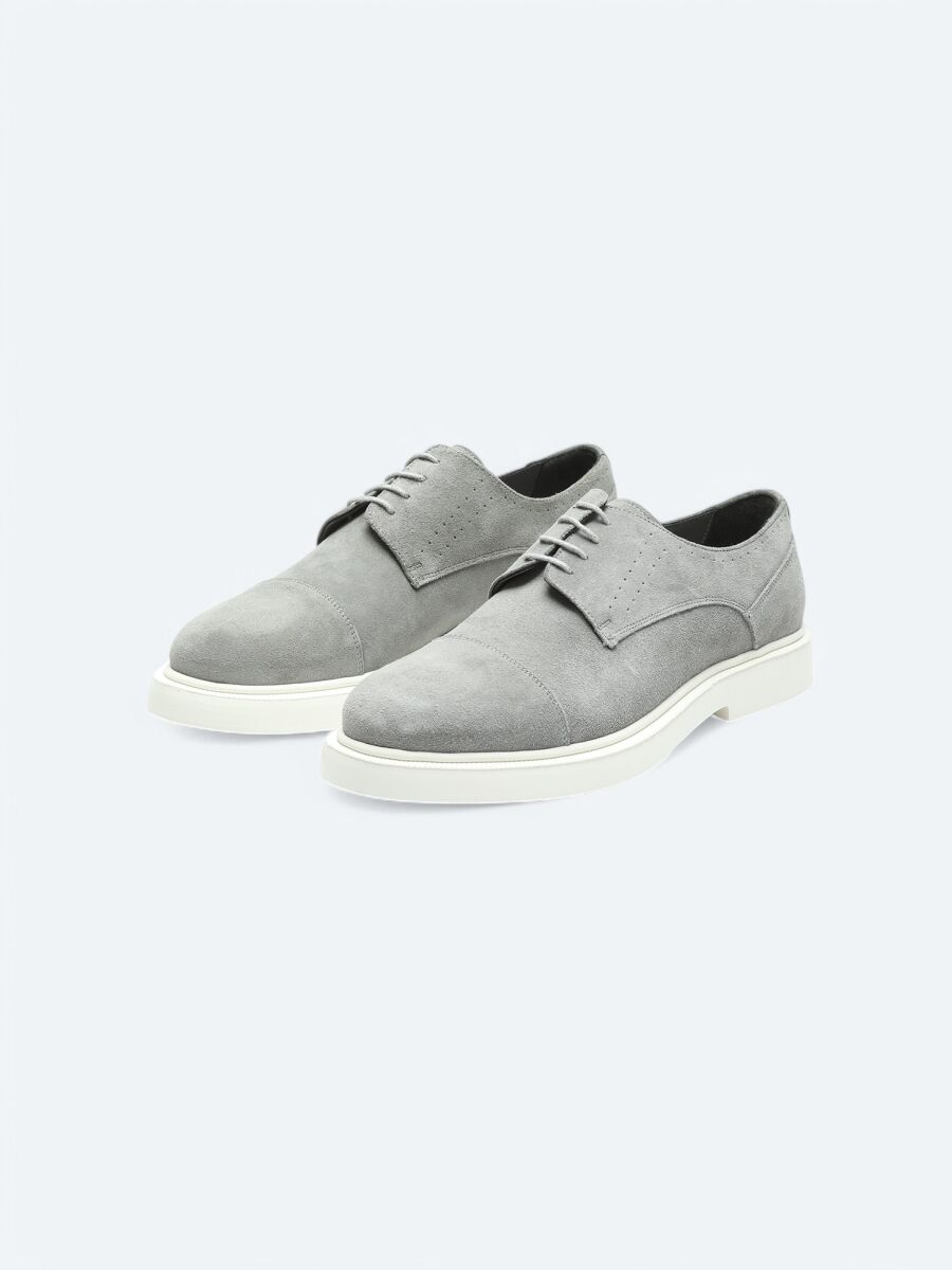 Grey Suede Smart Casual Shoes - 2