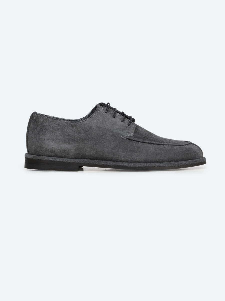 Grey Suede Smart Casual Shoes - 1