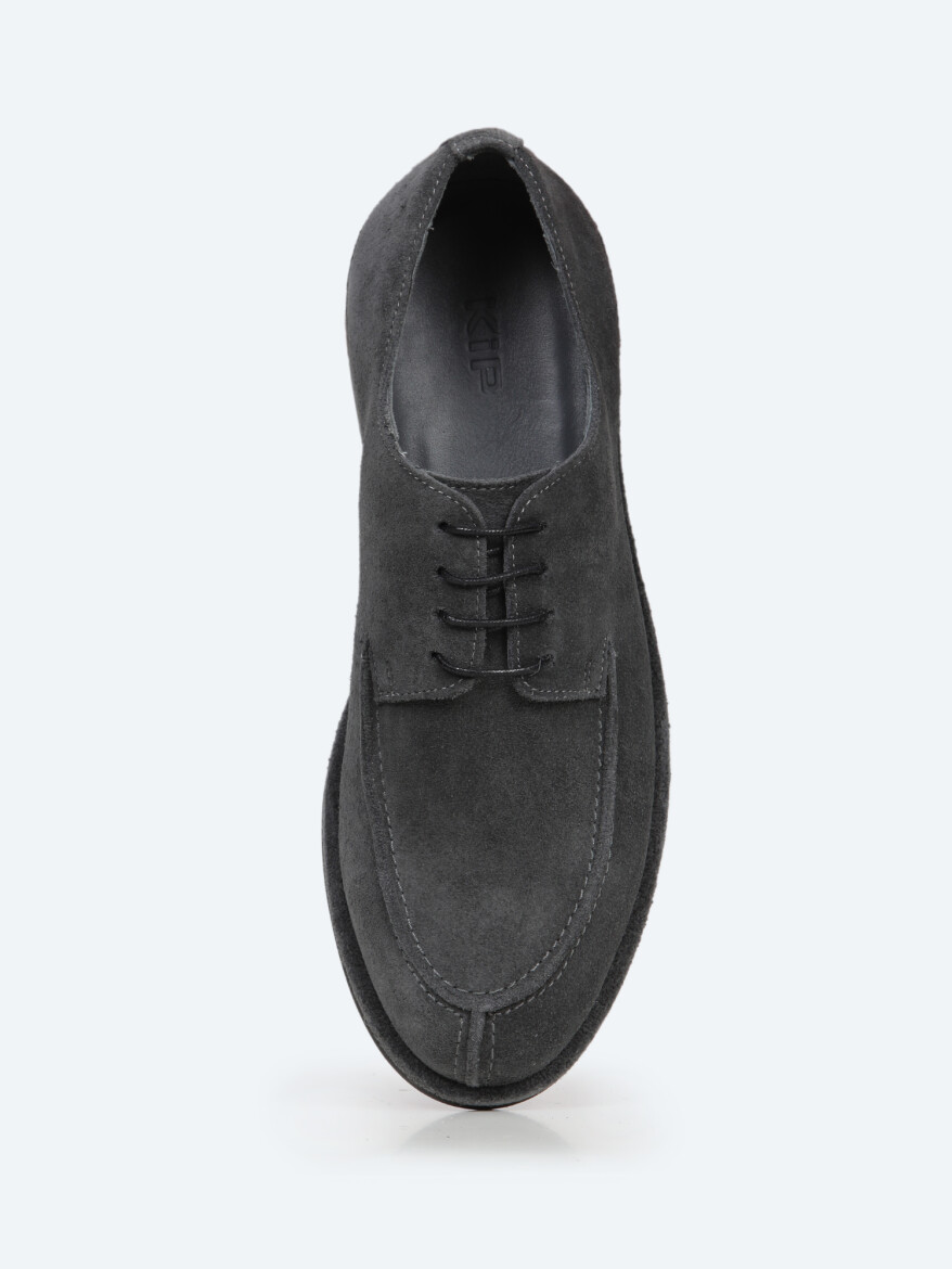Grey Suede Smart Casual Shoes - 3