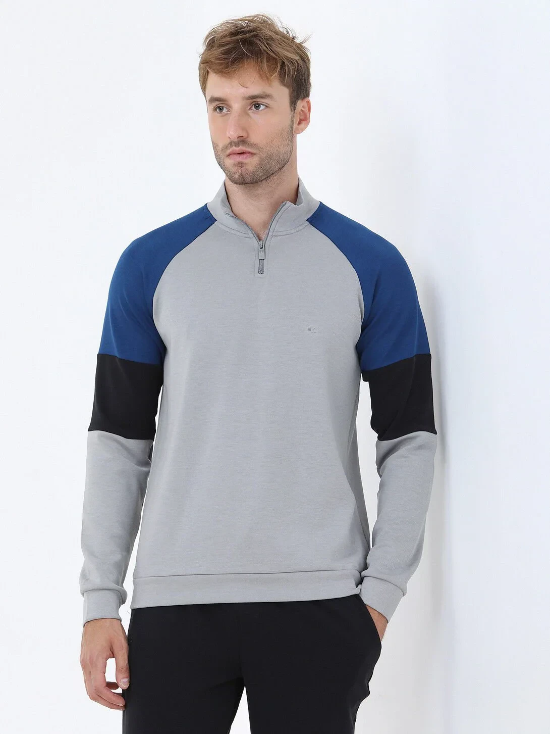 Grey Turtleneck Sweatshirt - 1
