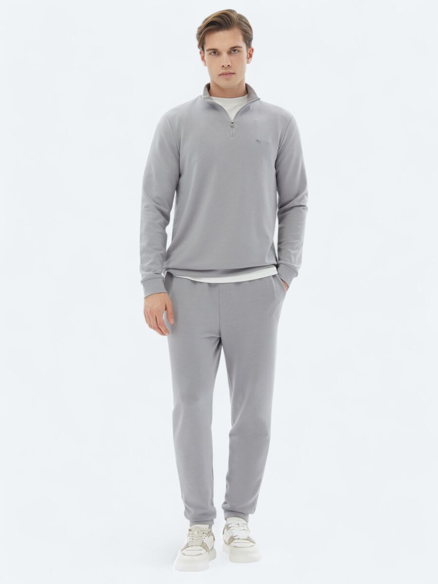 Grey Turtleneck Sweatshirt - 2