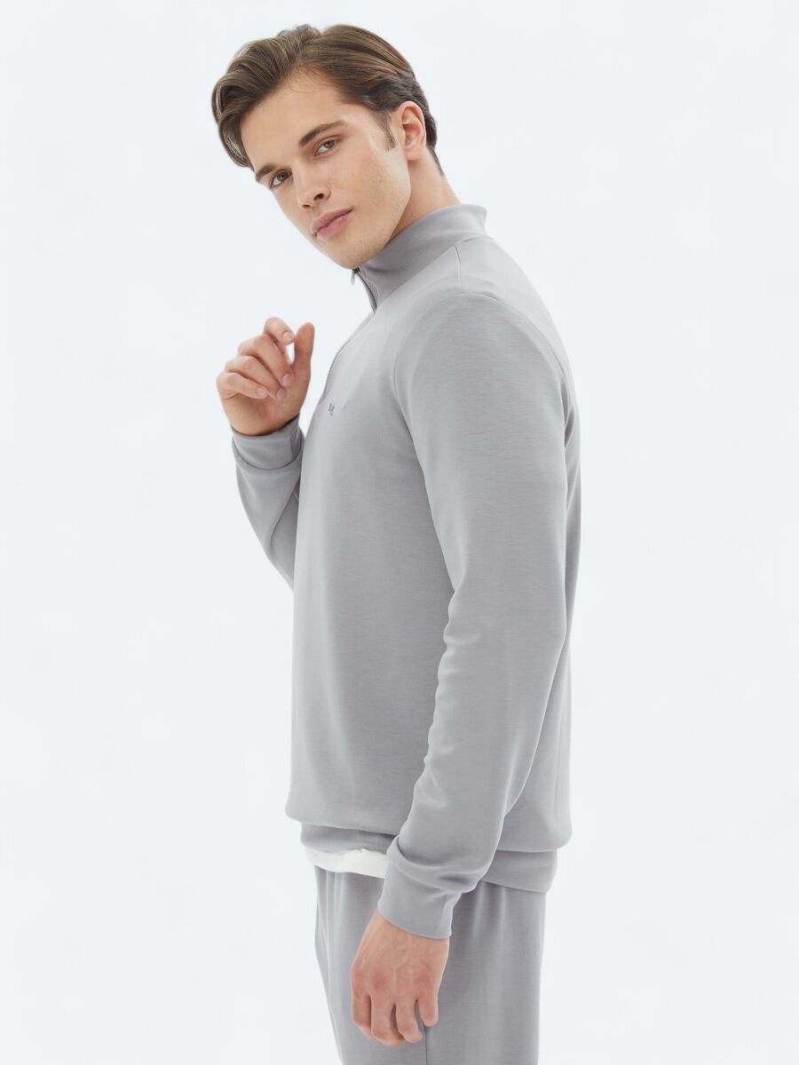 Grey Turtleneck Sweatshirt - 6