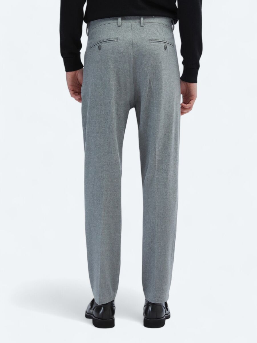 Grey Weaving Carrot Fit Casual Trousers - 5