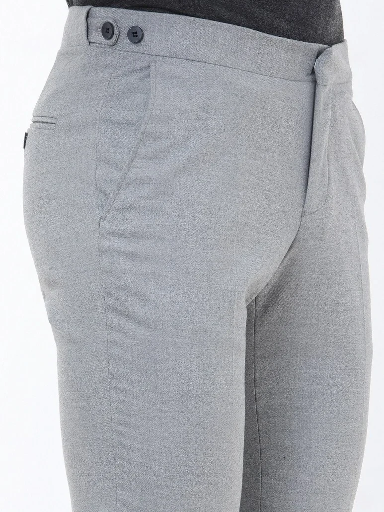 Grey Weaving Fitted Fit Classical Trousers - 3