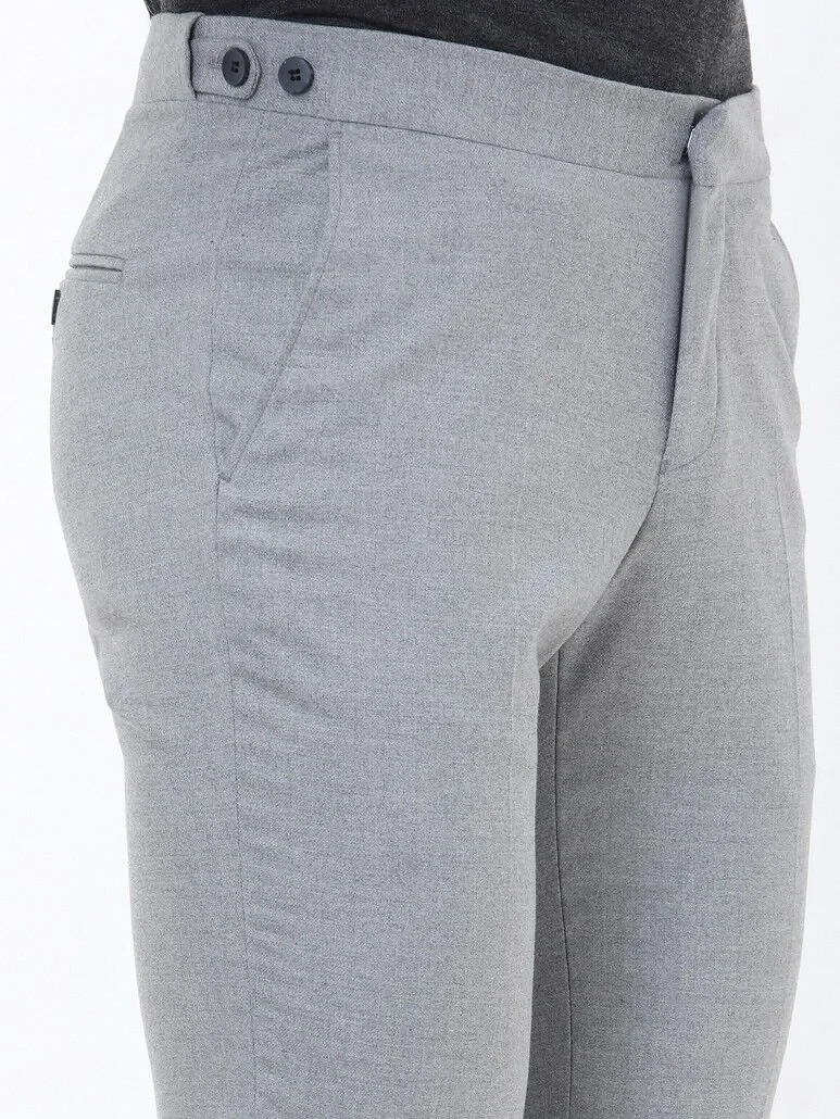 Grey Weaving Fitted Fit Classical Trousers - 3