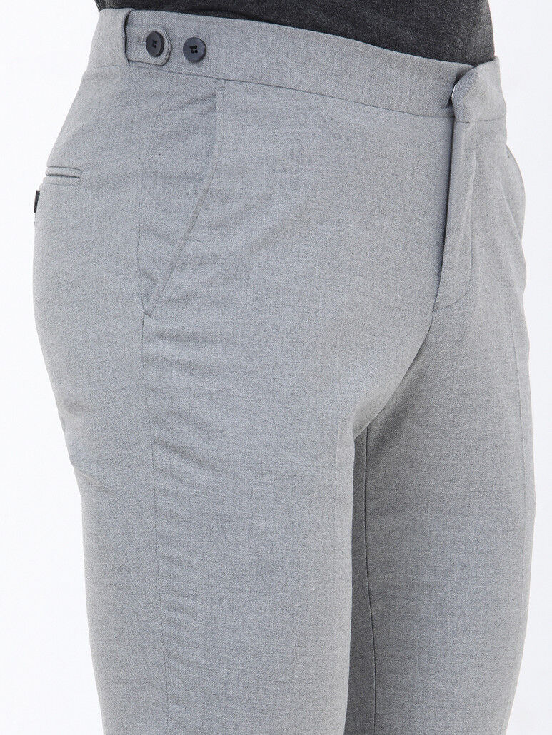 Grey Weaving Fitted Fit Classical Trousers - 3