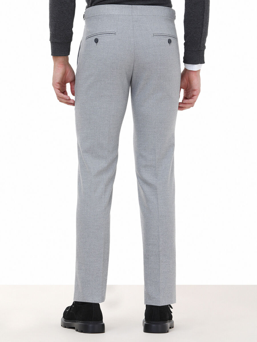 Grey Weaving Fitted Fit Classical Trousers - 4