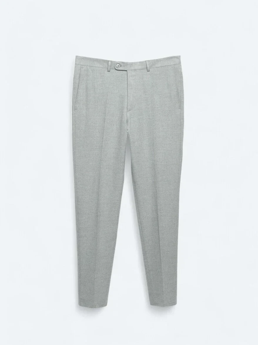 Grey Weaving Fitted Fit Classical Trousers - 6