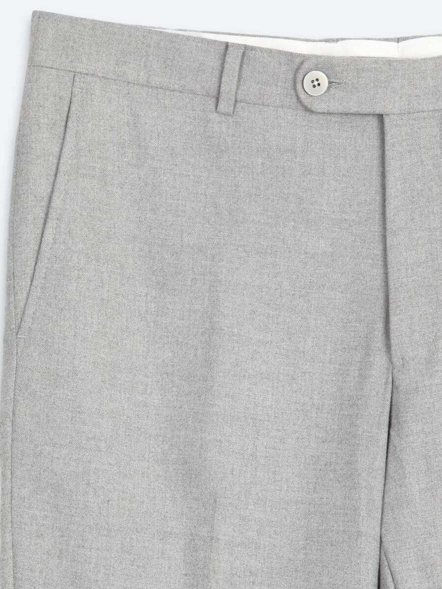 Grey Weaving Fitted Fit Classical Trousers - 8