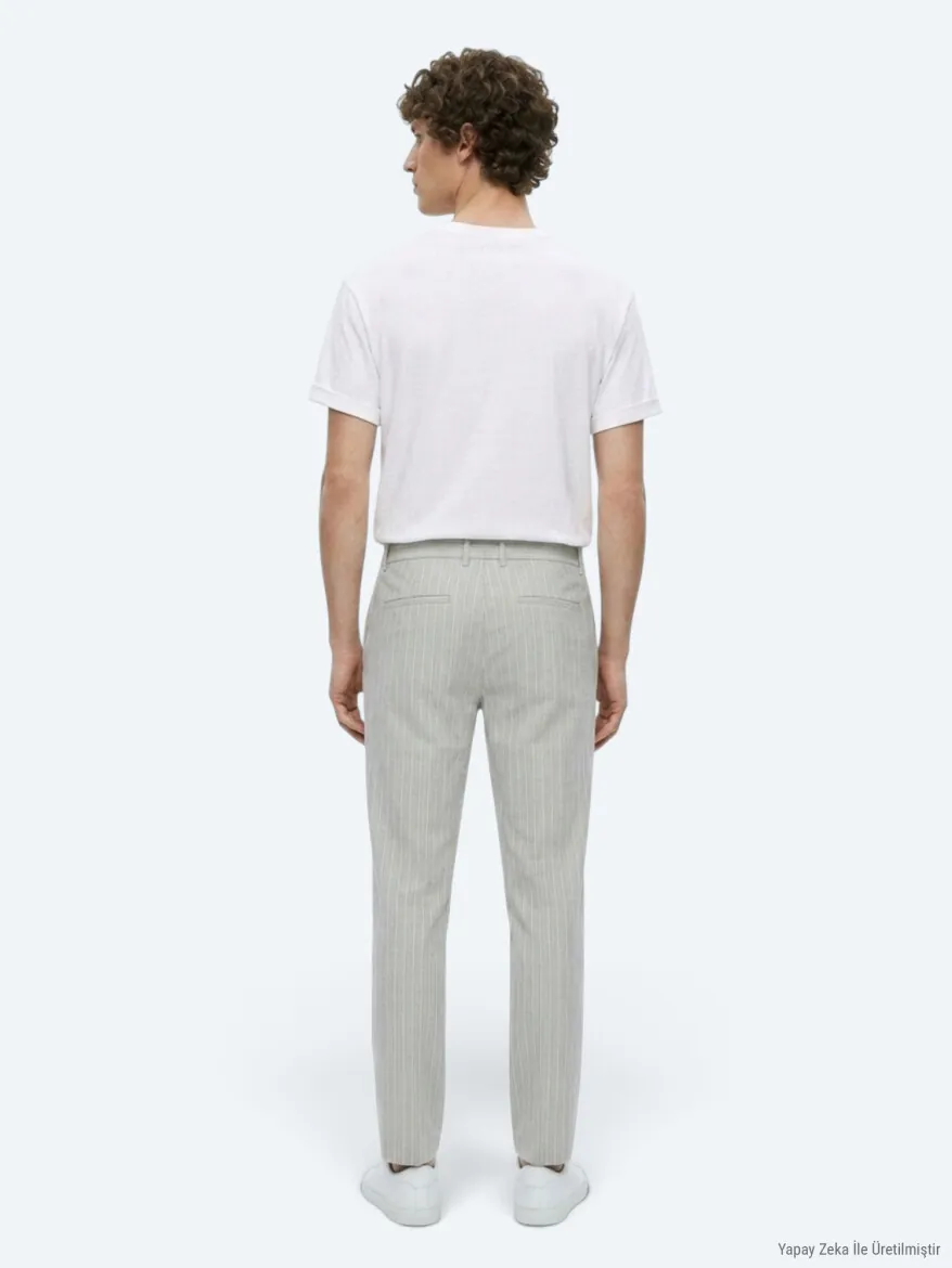 Grey Weaving Jogging Fit Casual Linen Blended Trousers - 6