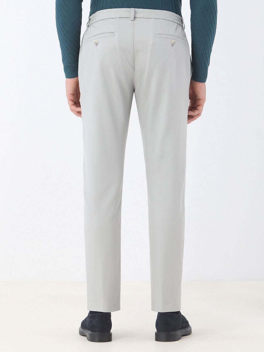Grey Weaving Jogging Fit Casual Trousers - 4