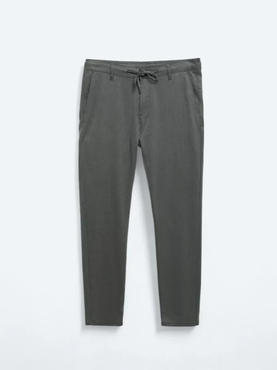 Grey Weaving Jogging Fit Casual Trousers - 6
