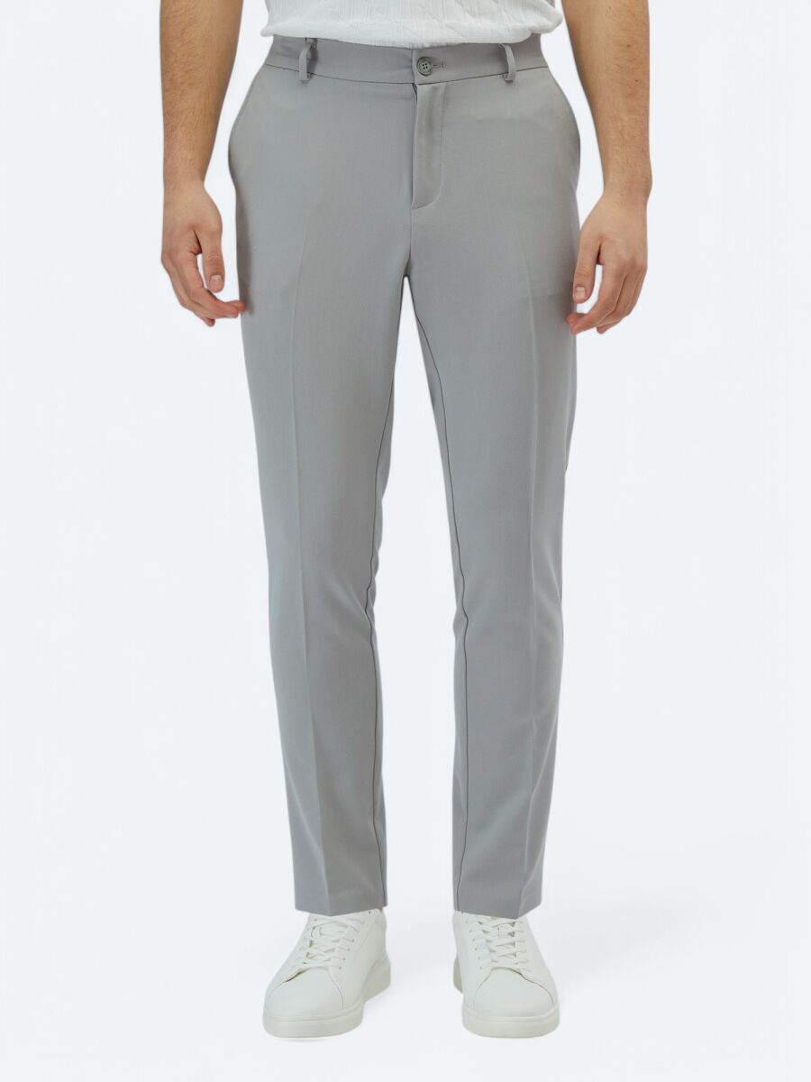 Grey Weaving Jogging Fit Casual Trousers - 2