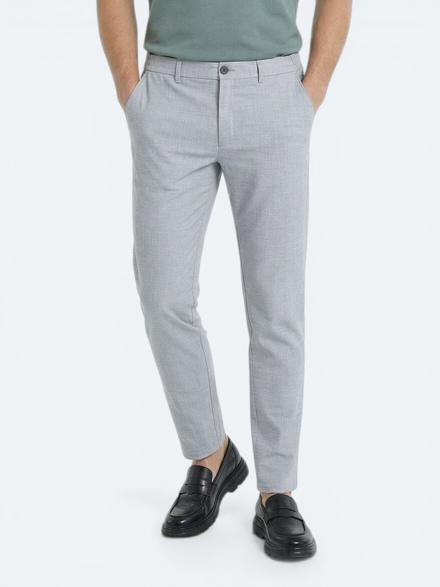 Grey Weaving Jogging Fit Casual Trousers - 2