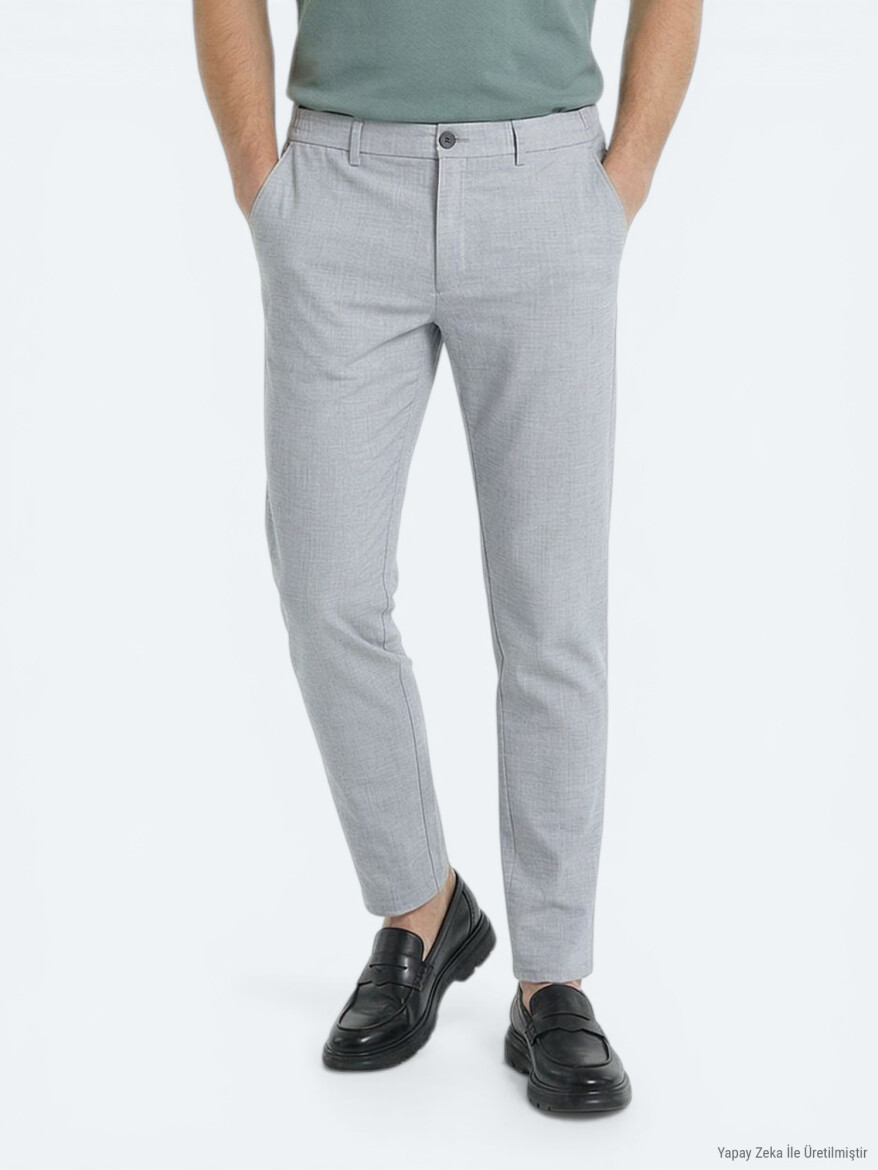 Grey Weaving Jogging Fit Casual Trousers - 2