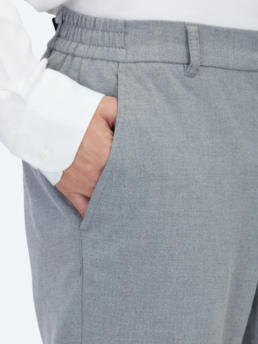 Grey Weaving Jogging Fit Casual Trousers - 4