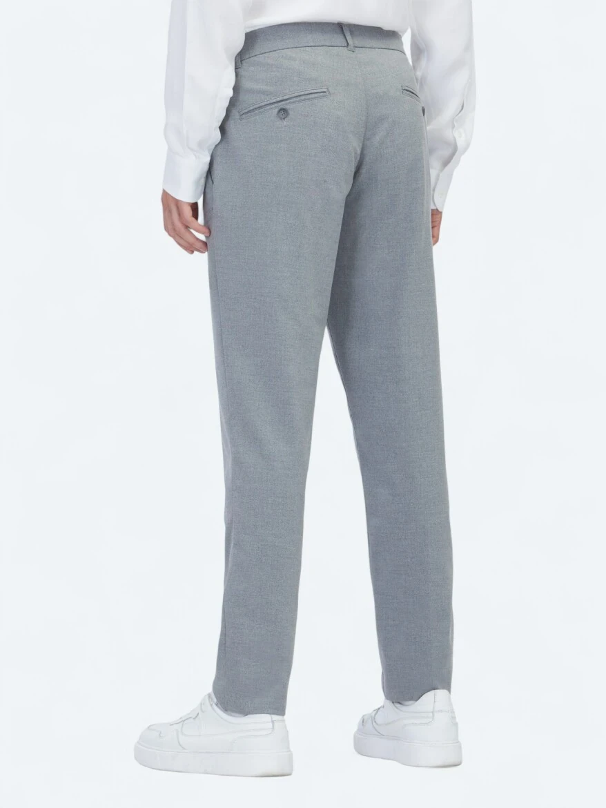 Grey Weaving Jogging Fit Casual Trousers - 5