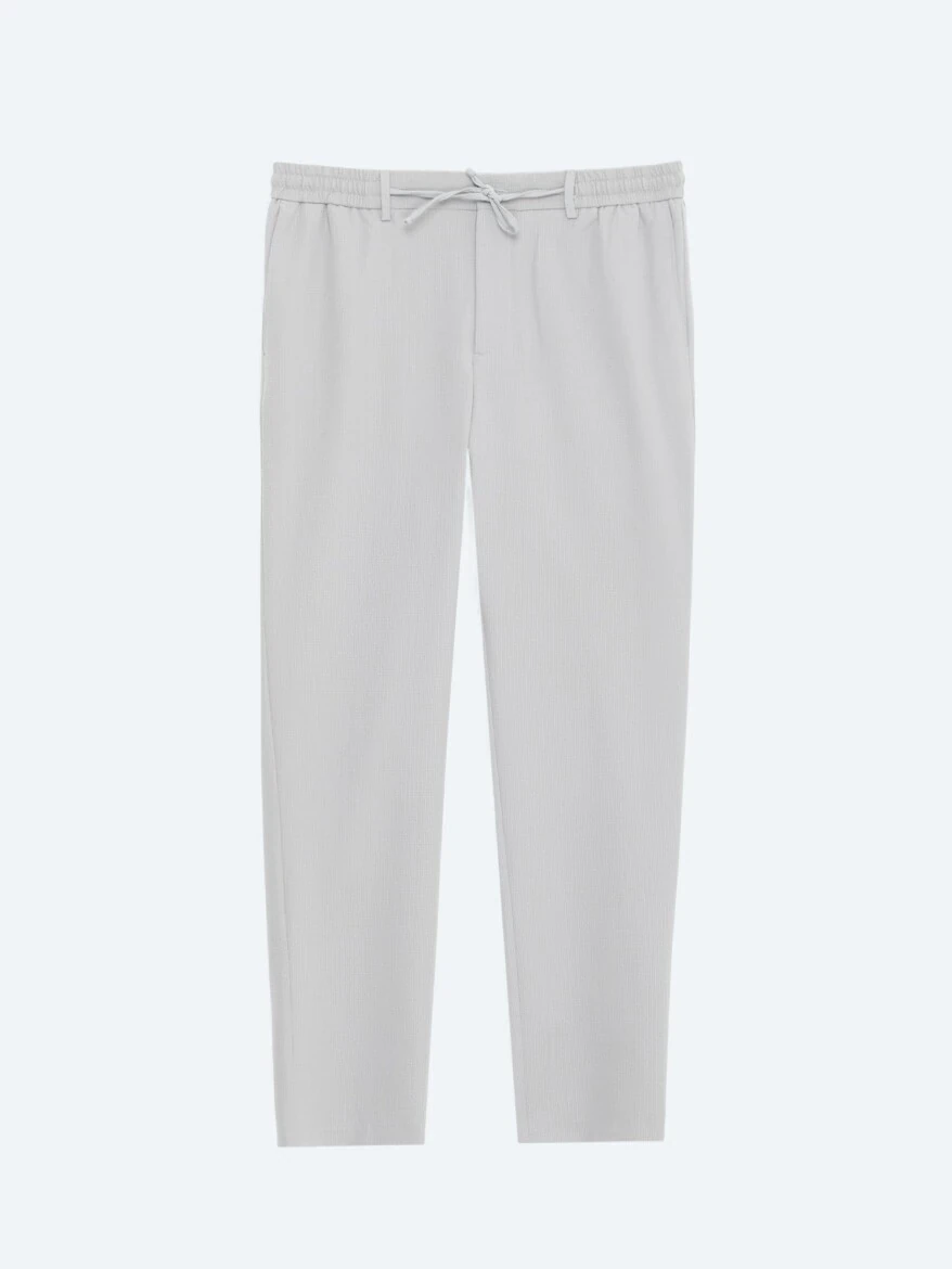 Grey Weaving Jogging Fit Casual Trousers 
