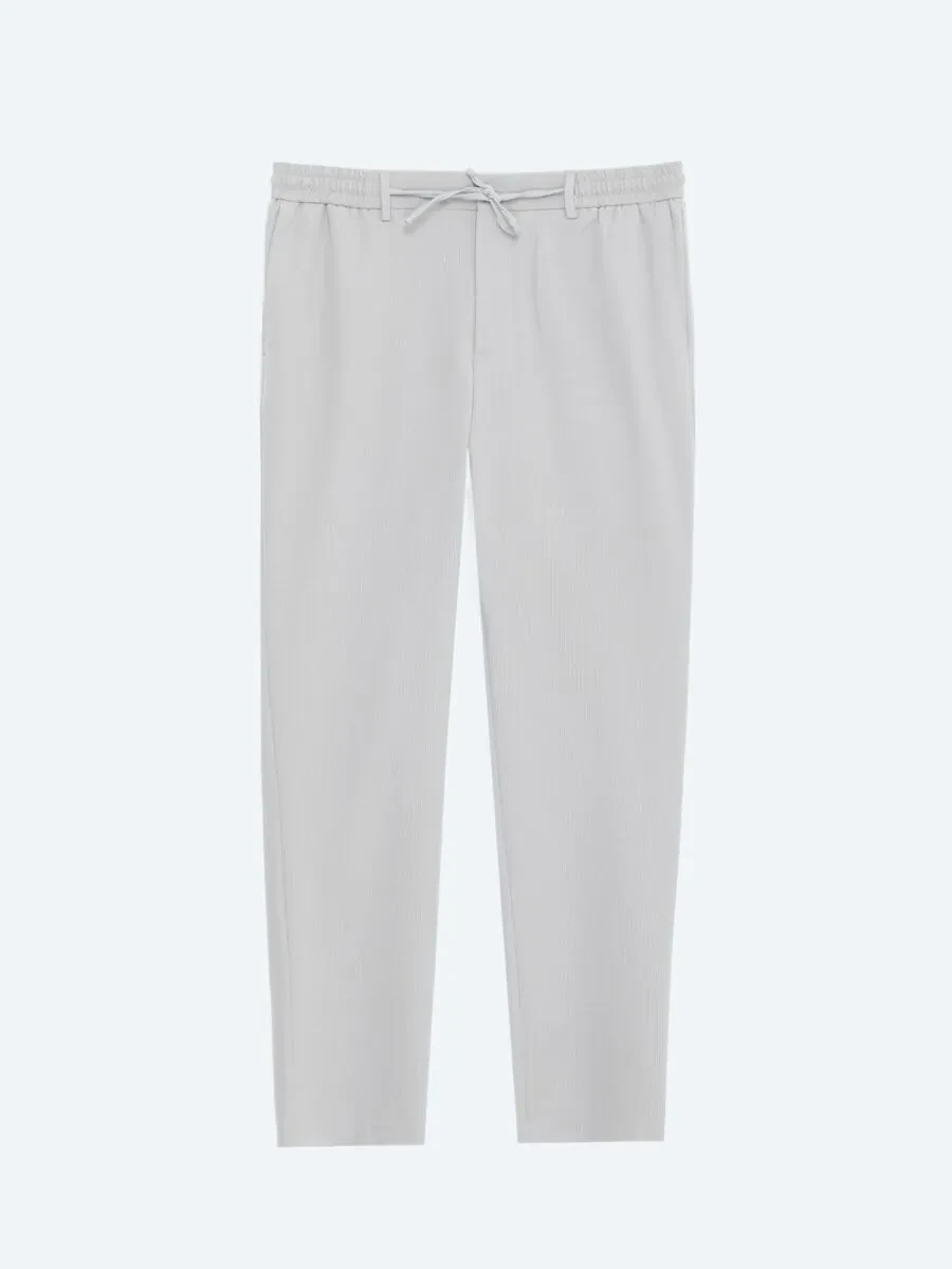 Grey Weaving Jogging Fit Casual Trousers - 1