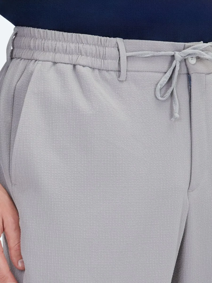 Grey Weaving Jogging Fit Casual Trousers - 4