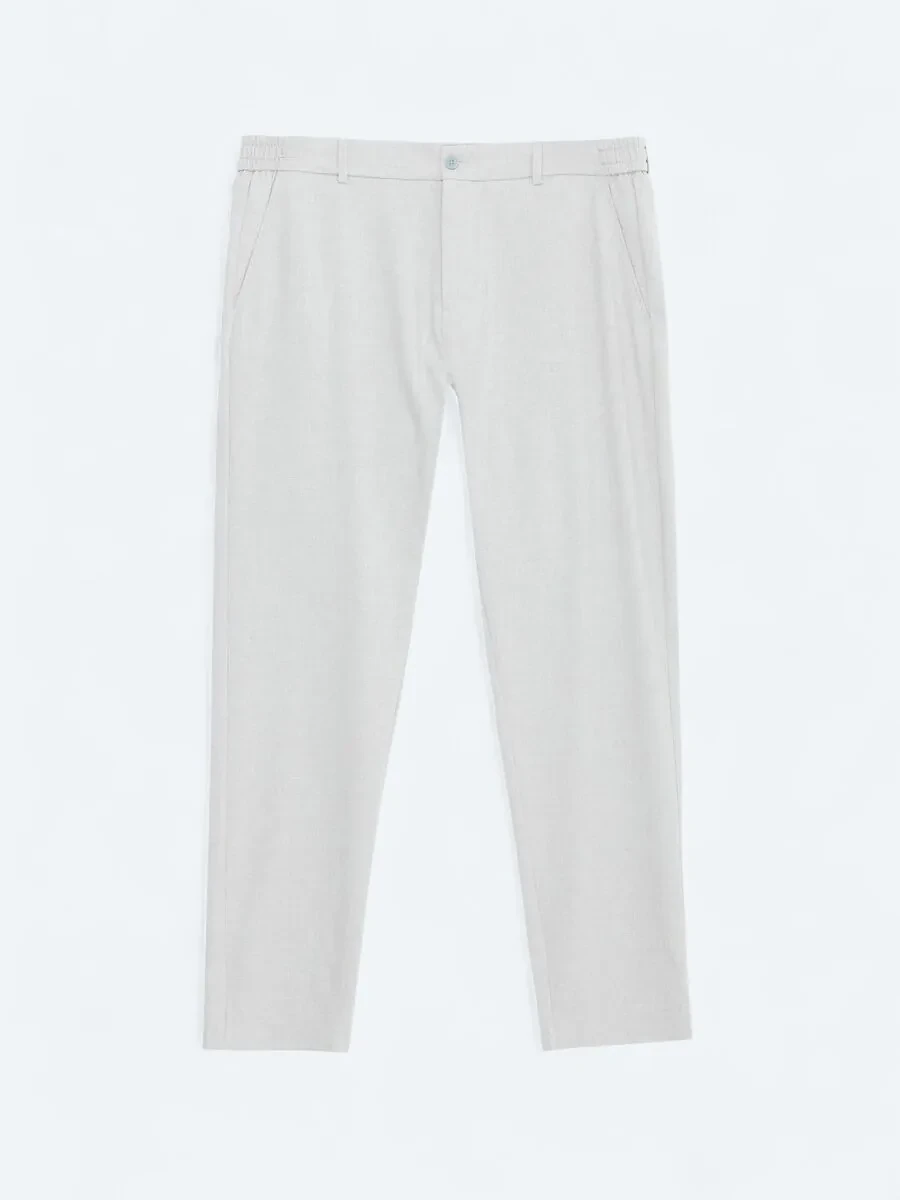 Grey Weaving Jogging Fit Casual Trousers - 1