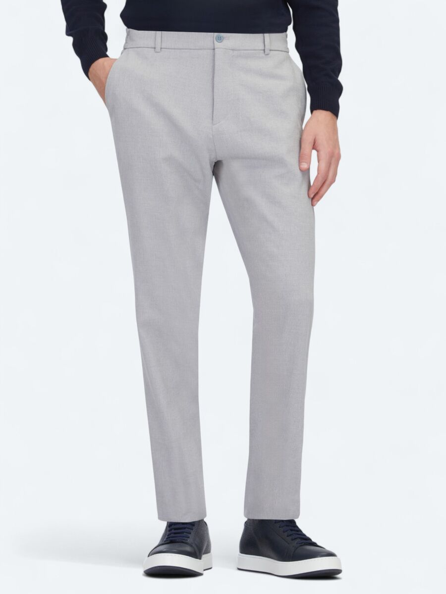 Grey Weaving Jogging Fit Casual Trousers - 2