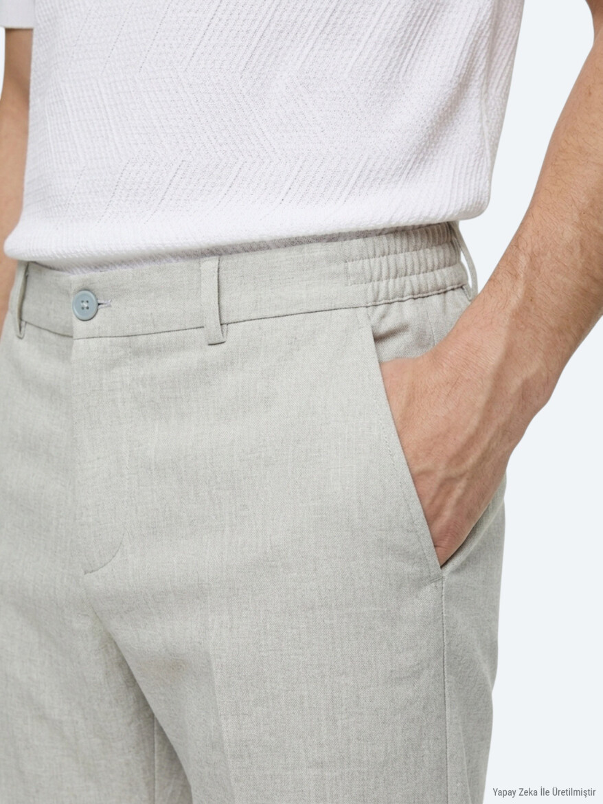 Grey Weaving Jogging Fit Casual Trousers - 3