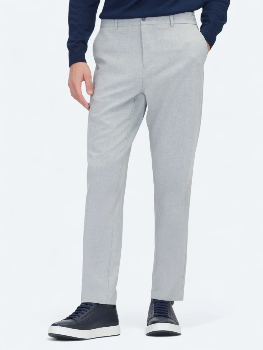 Grey Weaving Jogging Fit Casual Trousers 