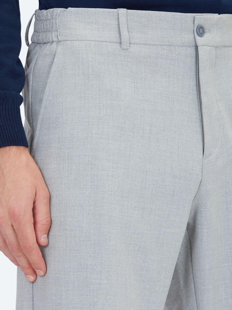 Grey Weaving Jogging Fit Casual Trousers - 5