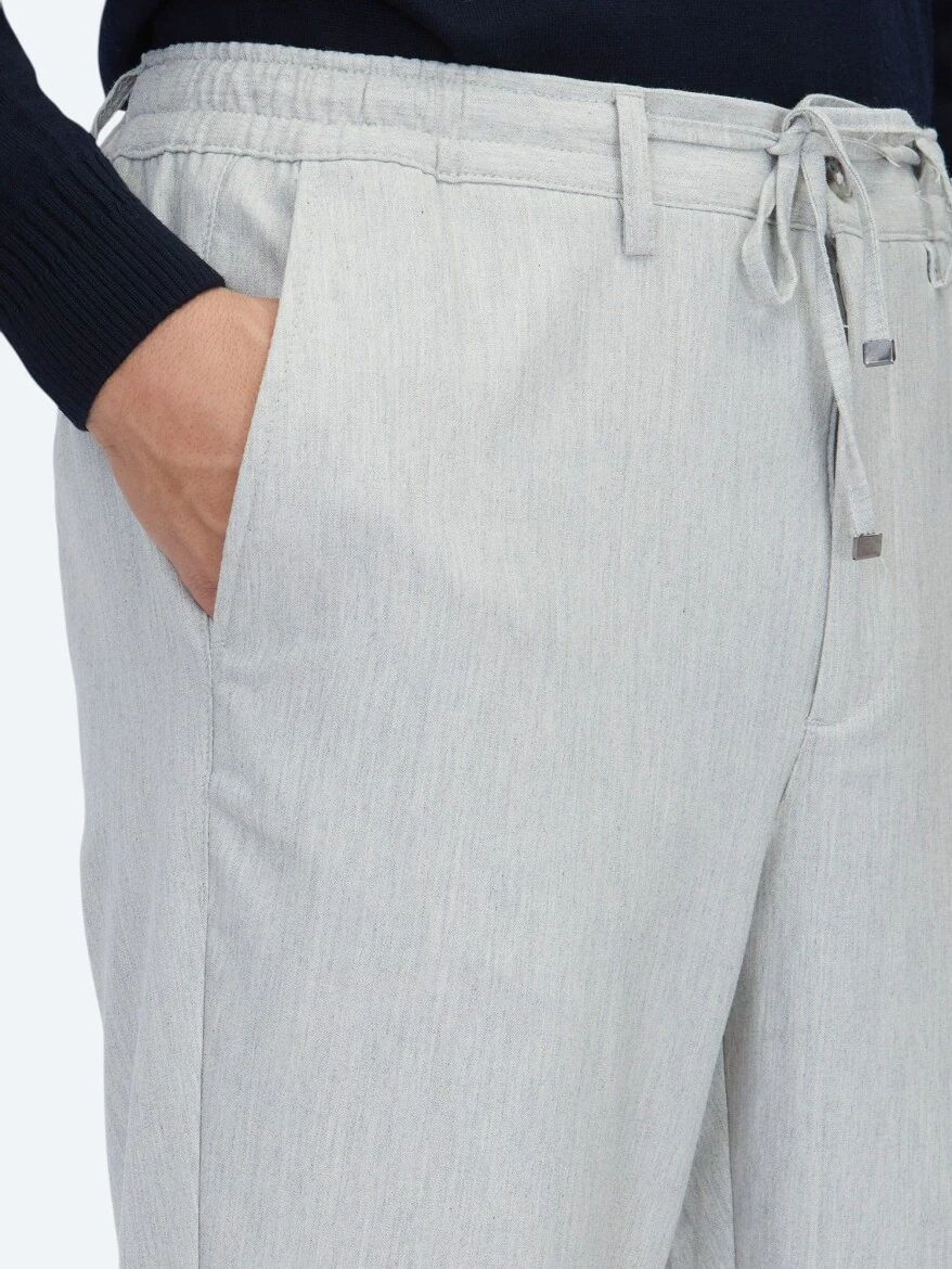 Grey Weaving Jogging Fit Casual Trousers - 3