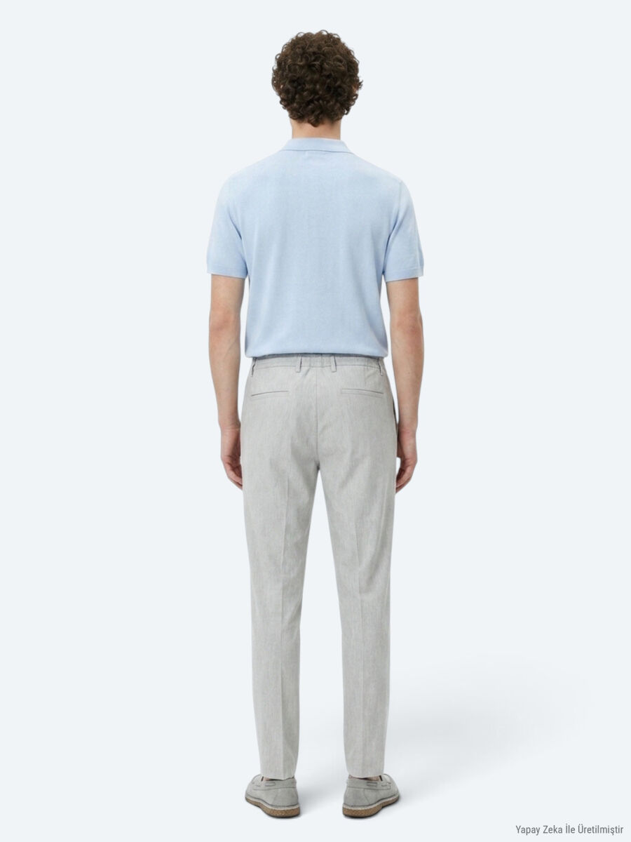Grey Weaving Jogging Fit Casual Trousers - 5