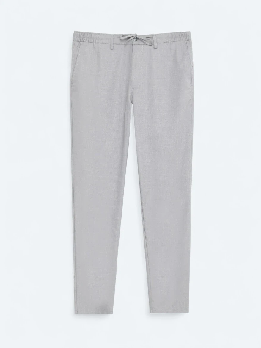 Grey Weaving Jogging Fit Casual Trousers 