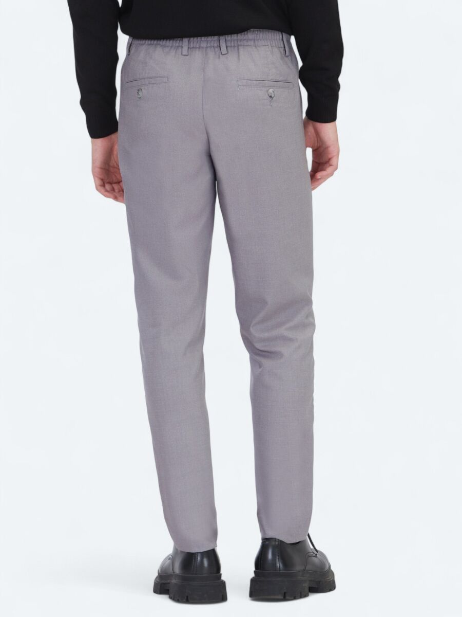 Grey Weaving Jogging Fit Casual Trousers - 5