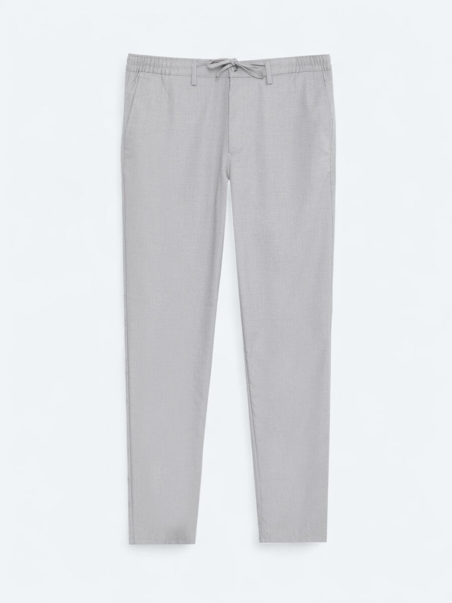 Grey Weaving Jogging Fit Casual Trousers - 6