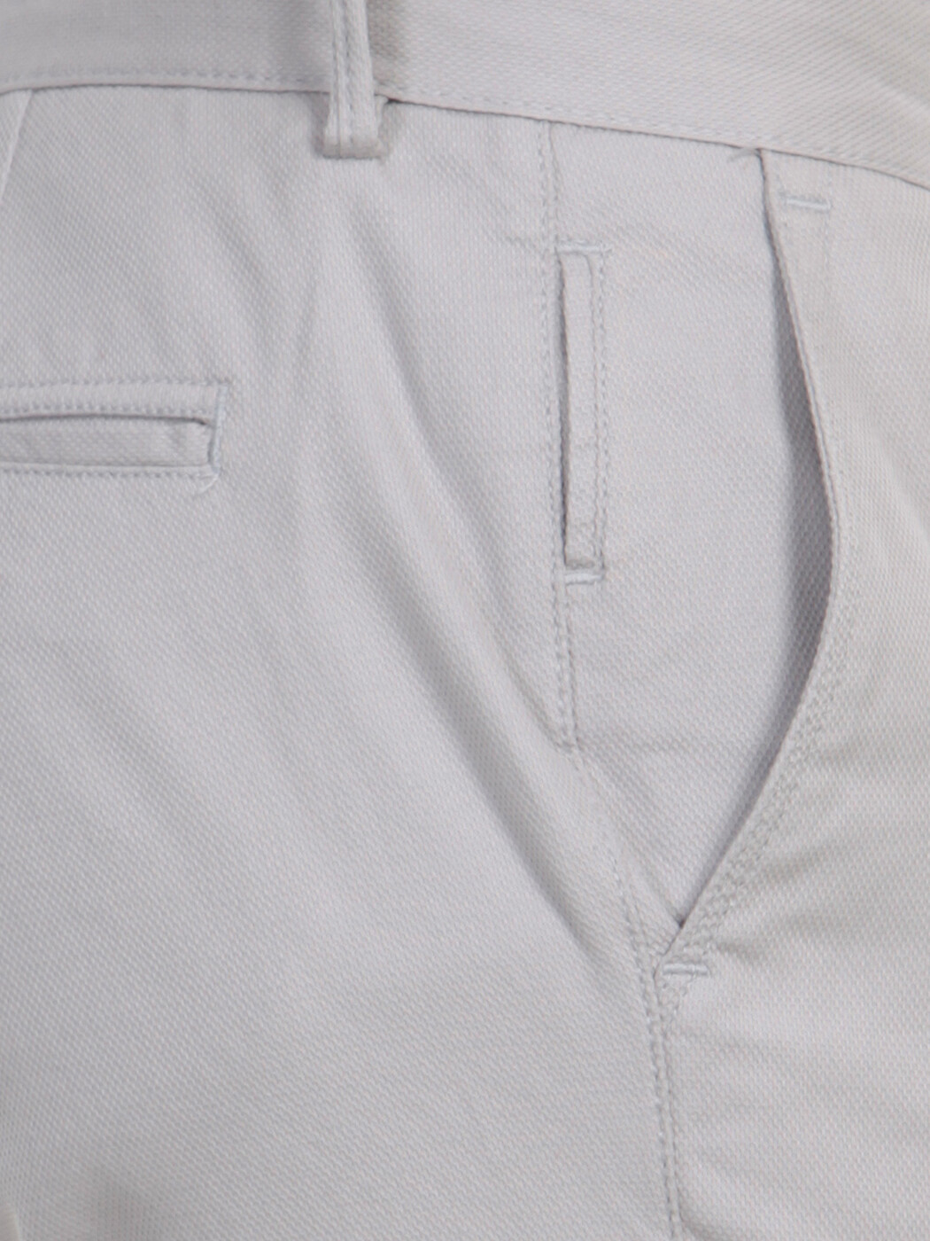 Grey Weaving Regular Fit Casual Cotton Blended Trousers - 3