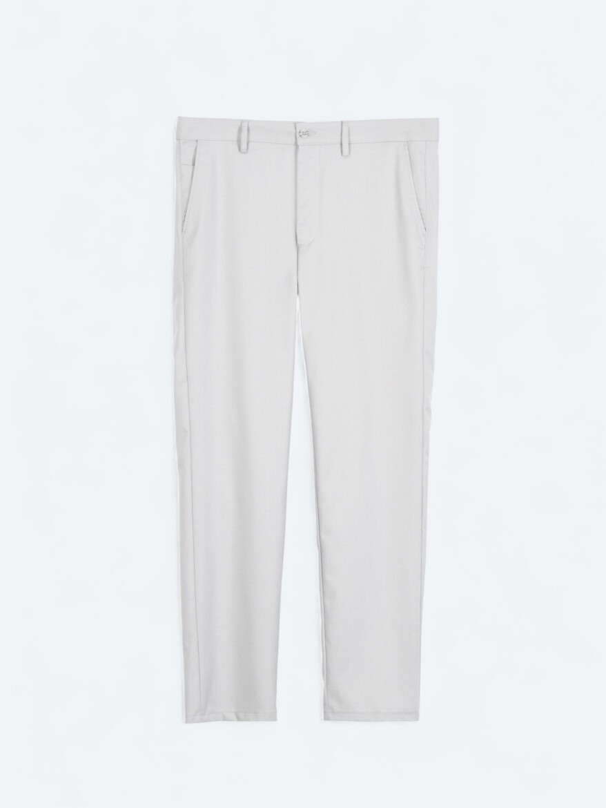Grey Weaving Regular Fit Casual Trousers - 5