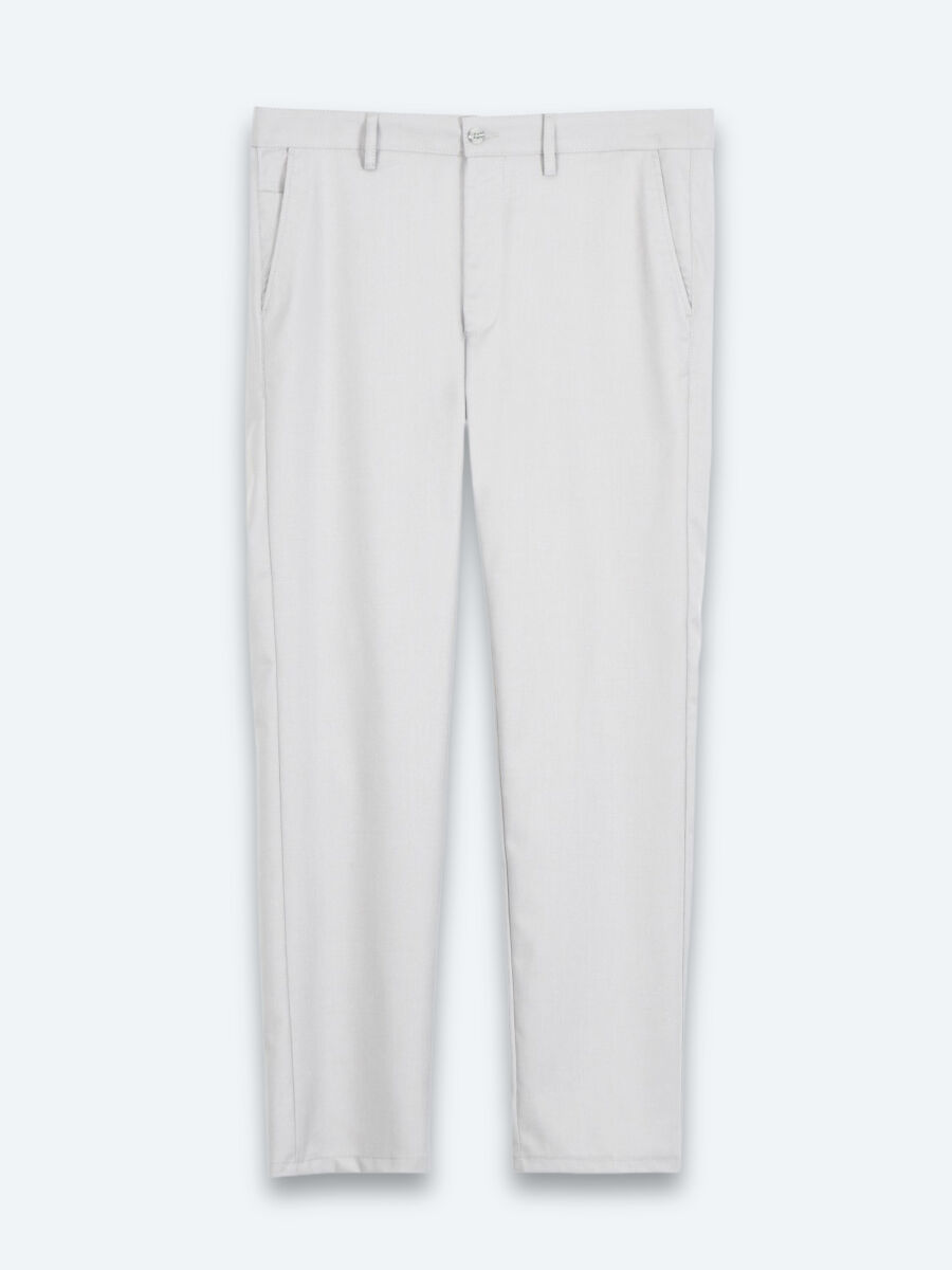 Grey Weaving Regular Fit Casual Trousers - 6