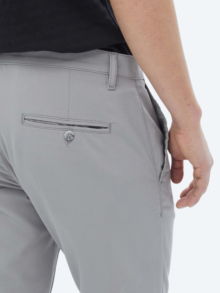 Grey Weaving Slim Fit Casual Trousers - 6