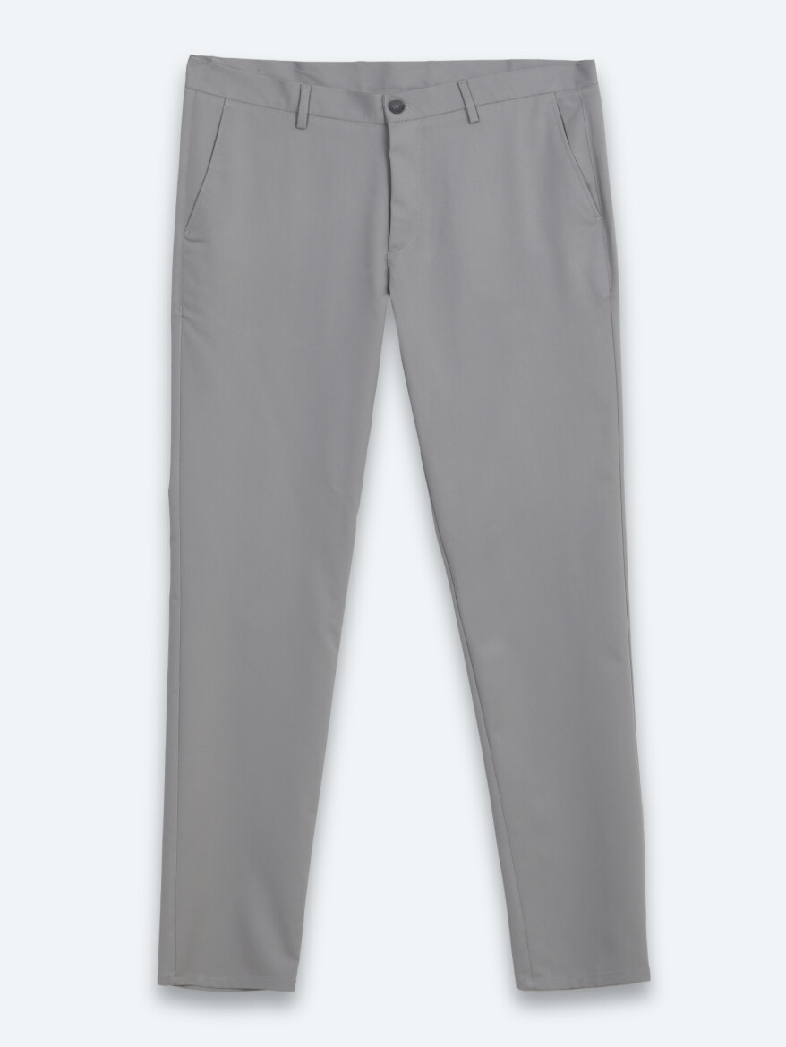 Grey Weaving Slim Fit Casual Trousers - 5