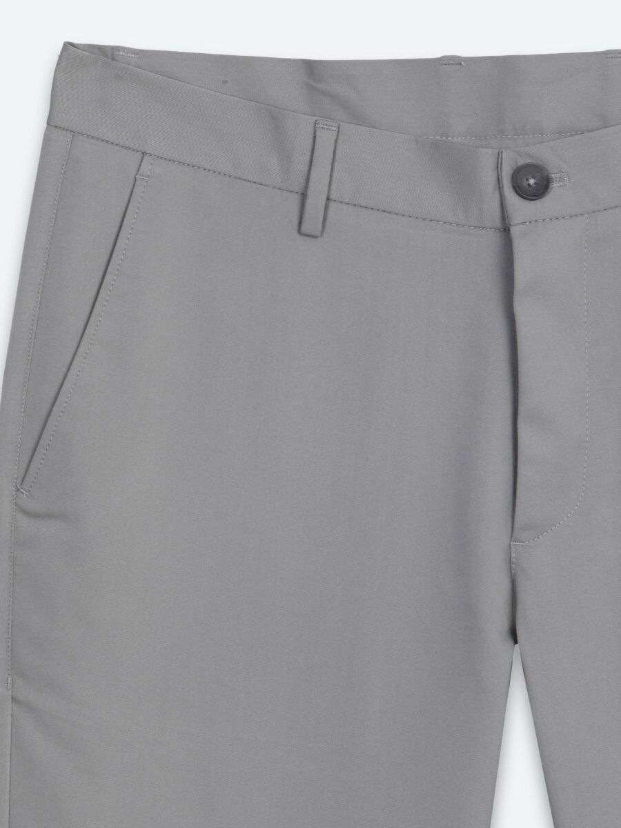 Grey Weaving Slim Fit Casual Trousers - 6