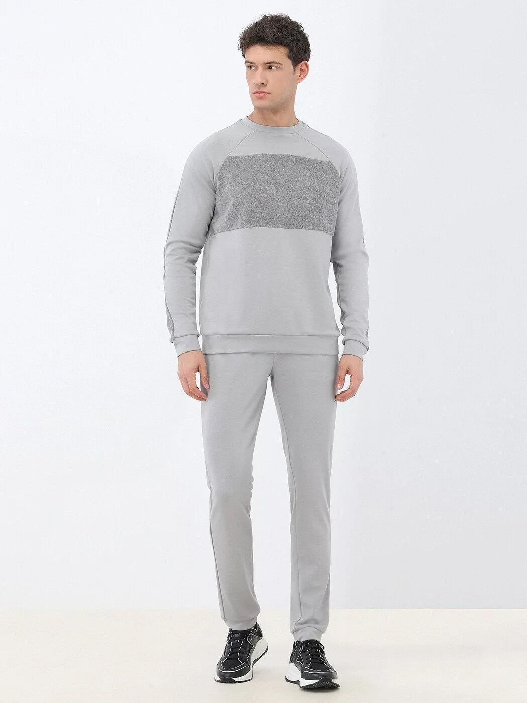 Gri Bisiklet Yaka Sweatshırt - 2
