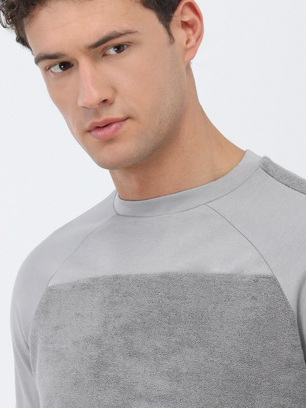 Gri Bisiklet Yaka Sweatshırt - 3